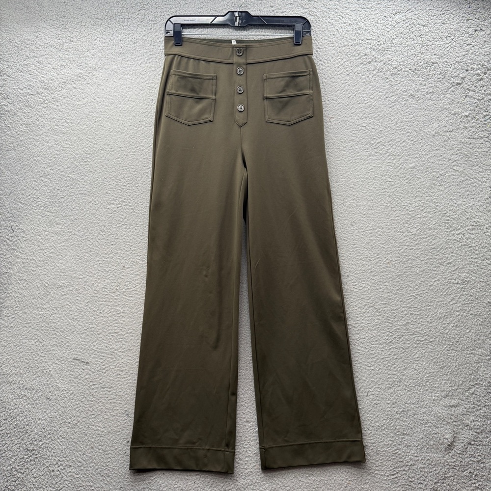 NWT Halara High Waisted Button Front Pockets Straight Leg Casual Pants Size M